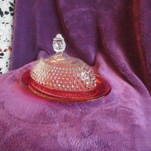 Royal Ruby Butter Dish with Lid